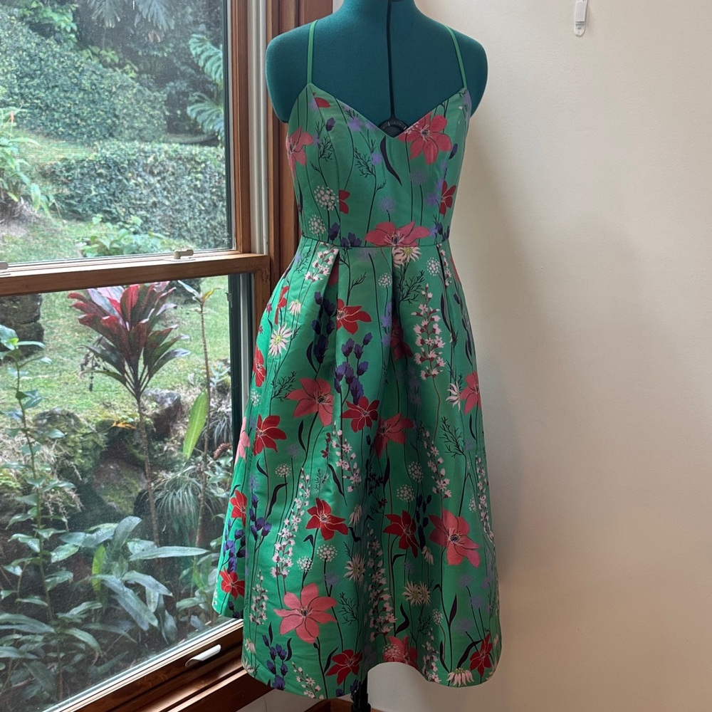 Floral Green Eliza J Midi Dress